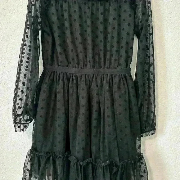 BCBG GIRLS Girls' Flocked Mesh black Dress size 6 - Picture 2 of 6